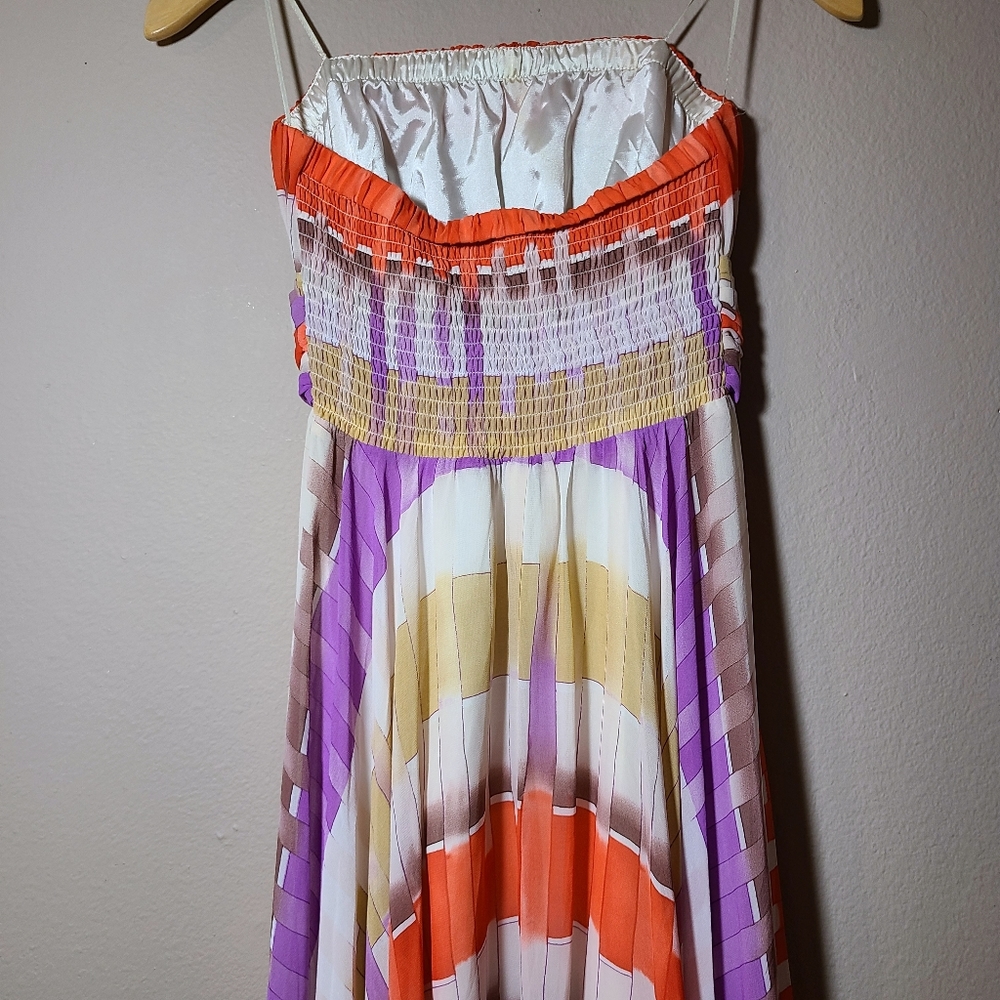 Guess Isabel Asymmetrical Pattern Strapless Dress - image 5